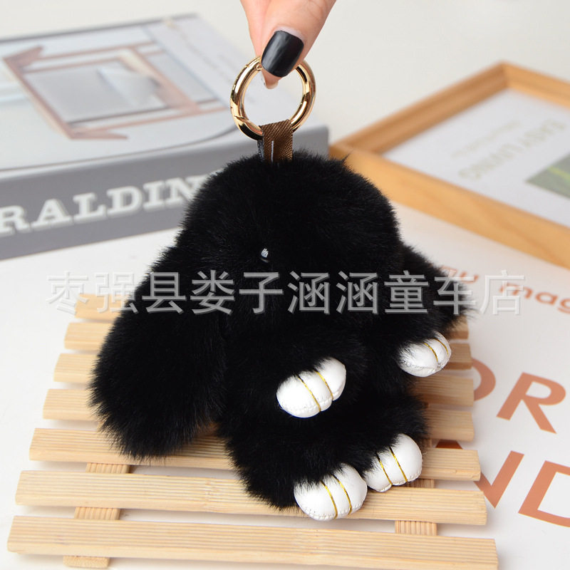 萌萌兔装死兔挂件仿獭兔毛汽车钥匙扣包包挂件小兔子挂件情侣挂件