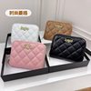 New 2025 Fashion Simple Quilted Small Chanel-Style Double C Solid Color Short Coin Purse Card Holder Personalized Luxury Brand Light Luxury C