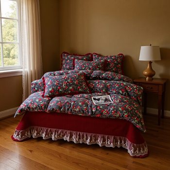 Class a Classy Winter Thickeneded Milk Velvet Bed Cover Four-Piece Quilt Cover Warm Double-Sided Velvet 4-Piece Set Extra Thick for the Year of Birth