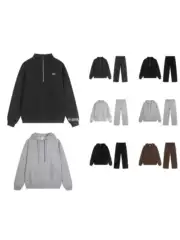 Foreign trade hot selling correct version Al home heavyweight hoodie loose loop warm hooded sweatshirt zipper casual hooded jacket