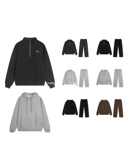 Foreign trade hot selling correct version Al home heavyweight hoodie loose loop warm hooded sweatshirt zipper casual hooded jacket