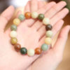 Natural gradient sunny water Bodhi root bracelet weathering White Jade Bodhi Buddha beads Wenwan Bodhi round finger bracelet wholesale