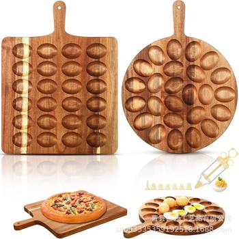 Cross-Border Wooden Cutting Board Double-Sided Wooden Egg Tray Toy Egg Tray Cooked Food Board Cutting Board Cheese Serving Tray