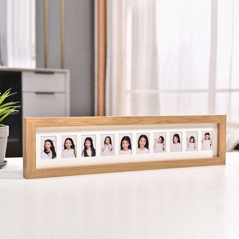 Factory quick hair porous photo frame wooden 10 holes 6 holes 20 holes 2 inch photo Children's photo frame