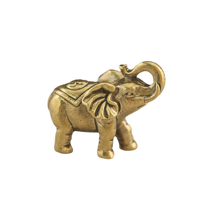 Brass Fortune Elephant Elephant Elephant Solid Ornaments Vintage Office Tea Table Antique Bronze Fortune Elephant Metal Decorations