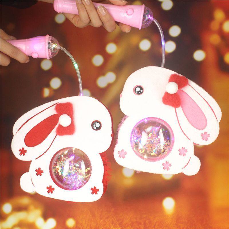 Mid-Autumn Festival Lantern Children's Cartoon Portable Luminous Music Gypsophila Lantern Kindergarten Creative Small Toy Gift