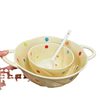 [free shipping] color wave dot hand-painted underglaze color ceramic tableware suit high color value simple ceramic bowl soup