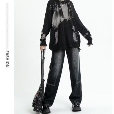High Waisted Wide Leg Jeans for Women Korean Style Casual Spring Comfortable and Trendy Wholesale Available