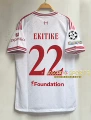 2627 liverpool away custom jersey #22 with champions league armband