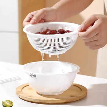 Japan Imported Kitchen Washing Fruit Basin Fruit Plate Plastic Washing Basket Washing Vegetable Basin small size suit Washing Vegetable Basin Draining Basket