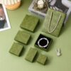 Ready Stock Jewelry Packaging Box Bow Army Green Gift Box Simple Fresh Earrings Bracelet Necklace Jewelry Box