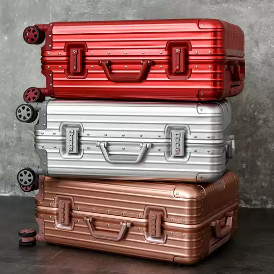 925 Same Model All-Aluminum Magnesium Alloy Trolley Suitcase with Universal Wheels Metal Luggage 20/24/ 29inch