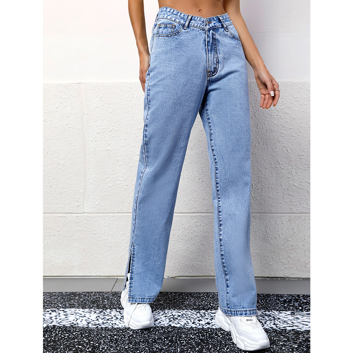 Casual Straight Leg Boyfriend Jeans for Women Fashionable Versatile Comfortable Everyday Wear Wholesale Available