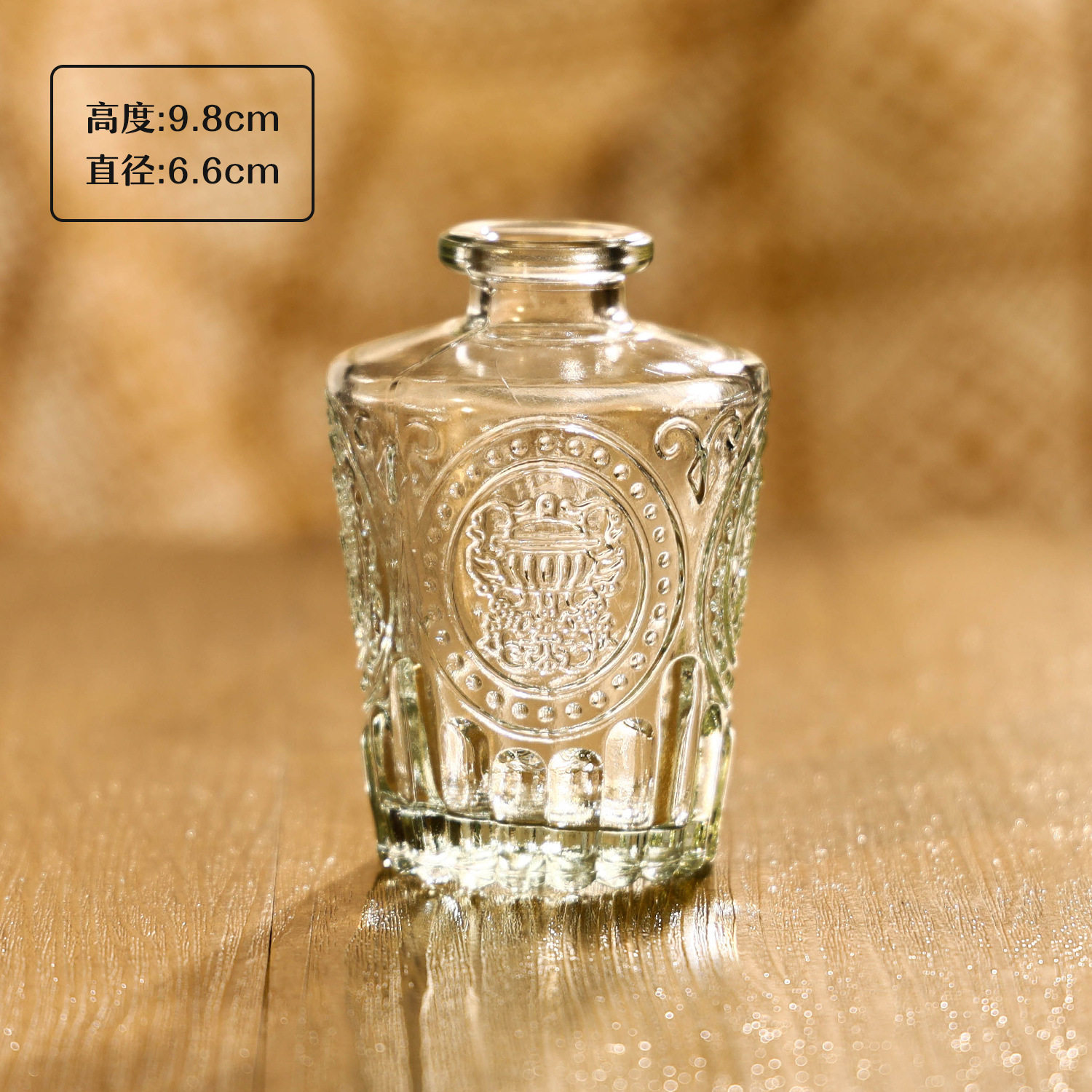 跨境热销复古玻璃花瓶插画高级感香薰瓶 透明ins风摆件小花瓶套装