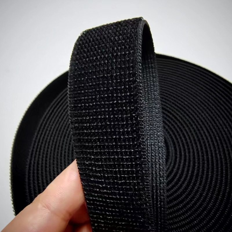 Elastic Elastic Band Velcro Nylon Elastic Hook and Loop Straps Leggings Elastic Elastic Non-Grabbing Telescopic Band Black
