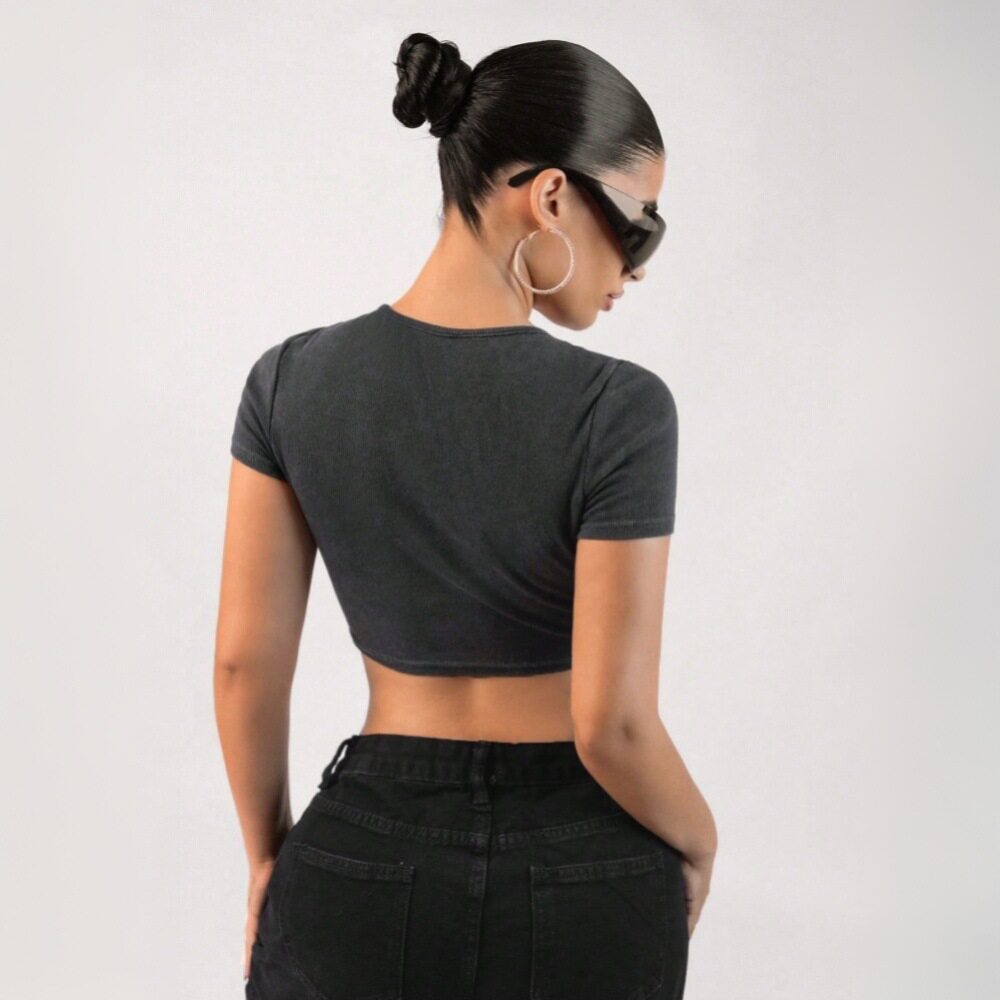 Trendy Womens Crop Top Short Sleeve Stylish Design Breathable Fabric Spring Summer Fashion Wholesale Available