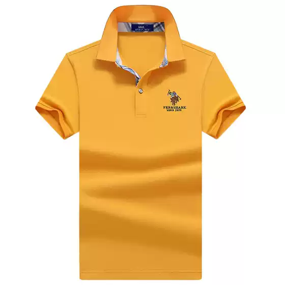 Authentic Paul Men's Short-Sleeved T-Shirt Summer New Business Men's Lapel Sports Suit Pink Top