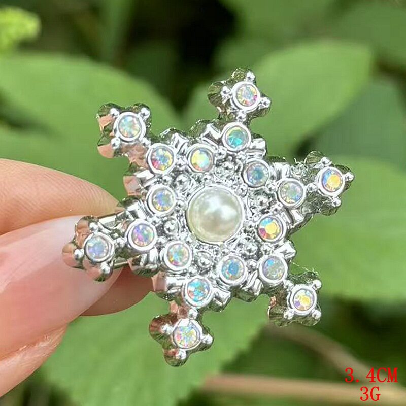 超闪水钻珍珠雪花小鸭夹高颜值圣诞节温柔可爱发卡冬季新款头饰女