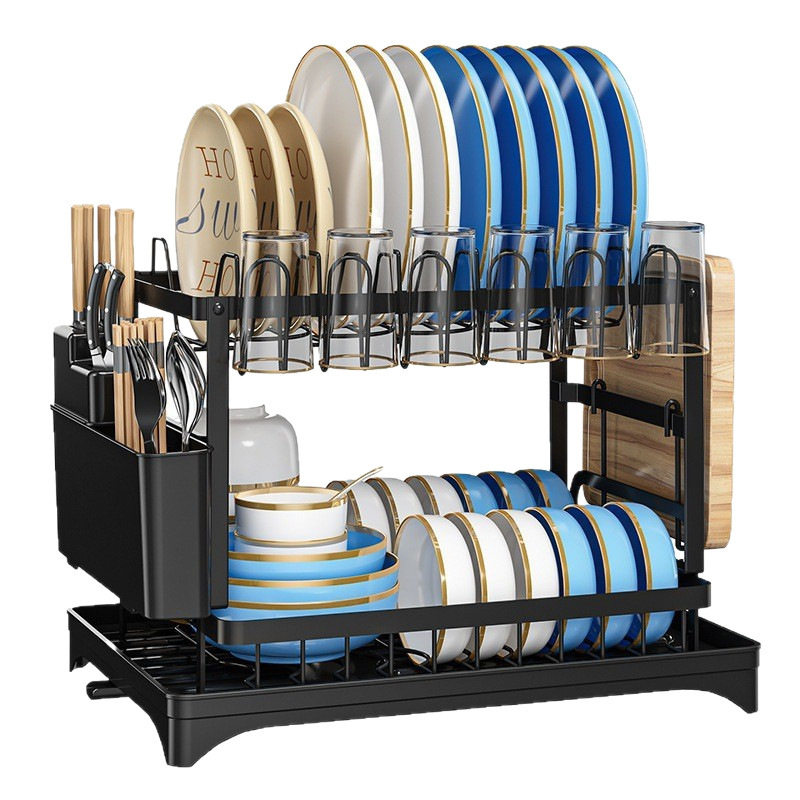 Cross-Border Kitchen Storage Rack, Dish and Bowl Organizer, Sink Drain Rack, Drain Basket, Household Bowl and Chopstick Cabinet, Bowl Rack
