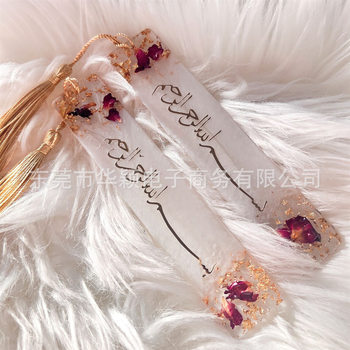 Rose resin bookmark real flower dried flower bookmark handmade epoxy crafts learning stationery
