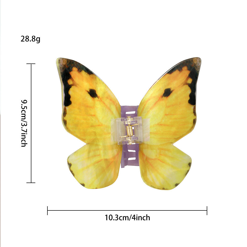 跨境超好看仿镇蝴蝶抓夹女高级感半扎发醋酸发夹后脑勺鲨鱼夹头饰