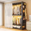 Shelf-Type Wardrobe Simple Assembly Perforated Board Coat Rack Bedroom Rental House Clothes Rack Steel Clothes Storage Rack