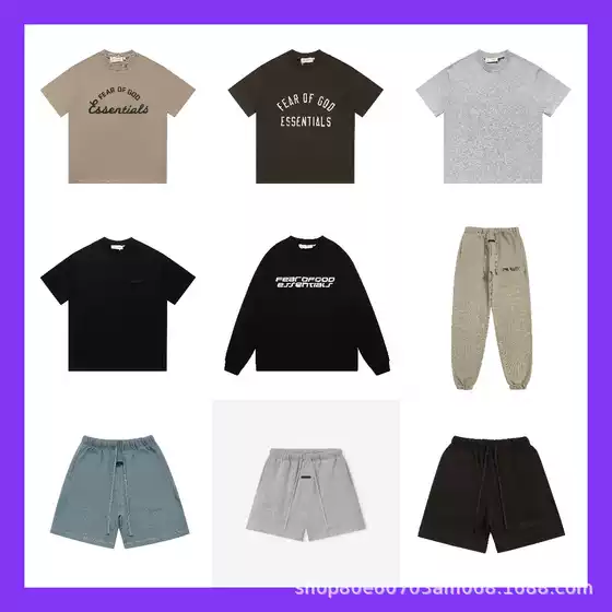 Fear of God American High Street Letter Print Short-Sleeved Fog Unisex Round Neck Versatile Couple T-Shirt Ins
