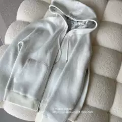 High Version Cd Home Autumn New Knitted Zipper Hoodie Double-Sided Wearable Loose Women's Jacquard Letter High-Quality Jacket