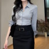 2025 Spring Goddess Fan Shirt Temperament Slim-fit Hip Skirt OL suit Two-piece Business Wear High-end Important Occasions
