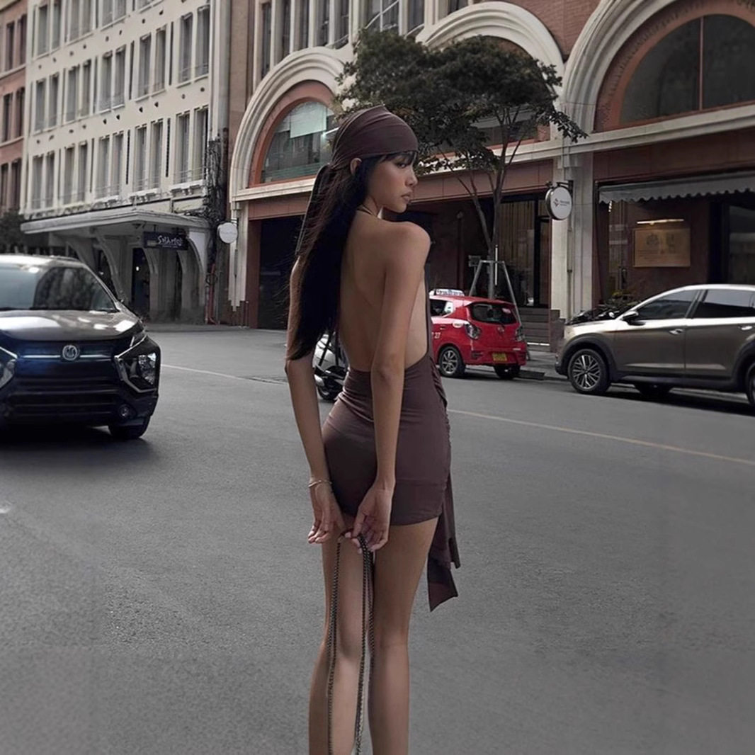 Fashionable Deep V Backless Maxi Dress for Women Elegant Sexy Autumn Style Perfect for Parties and Events Wholesale