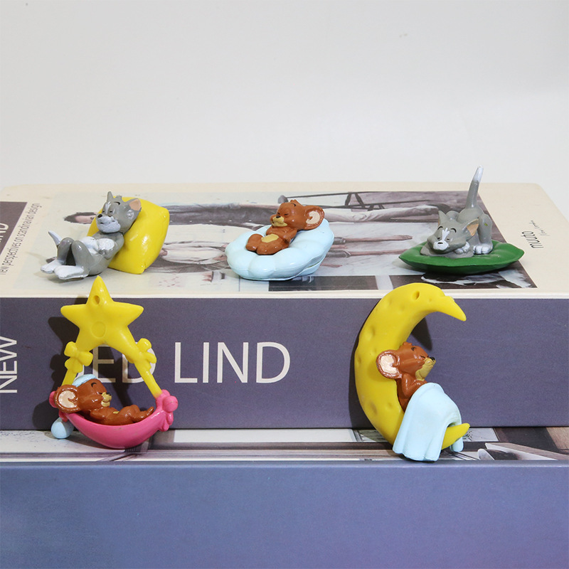 跨境潮玩睡眠猫和老鼠火箭汤姆猫杰瑞车载摆件公仔玩具娃娃机礼品