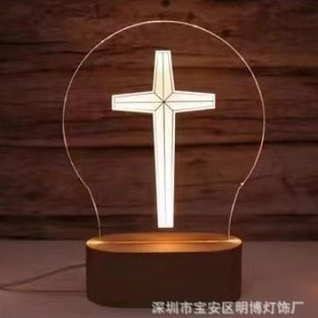 Beech small oval base 3D night light USB button monochrome wooden bedside lamp new exotic creative gift lamp