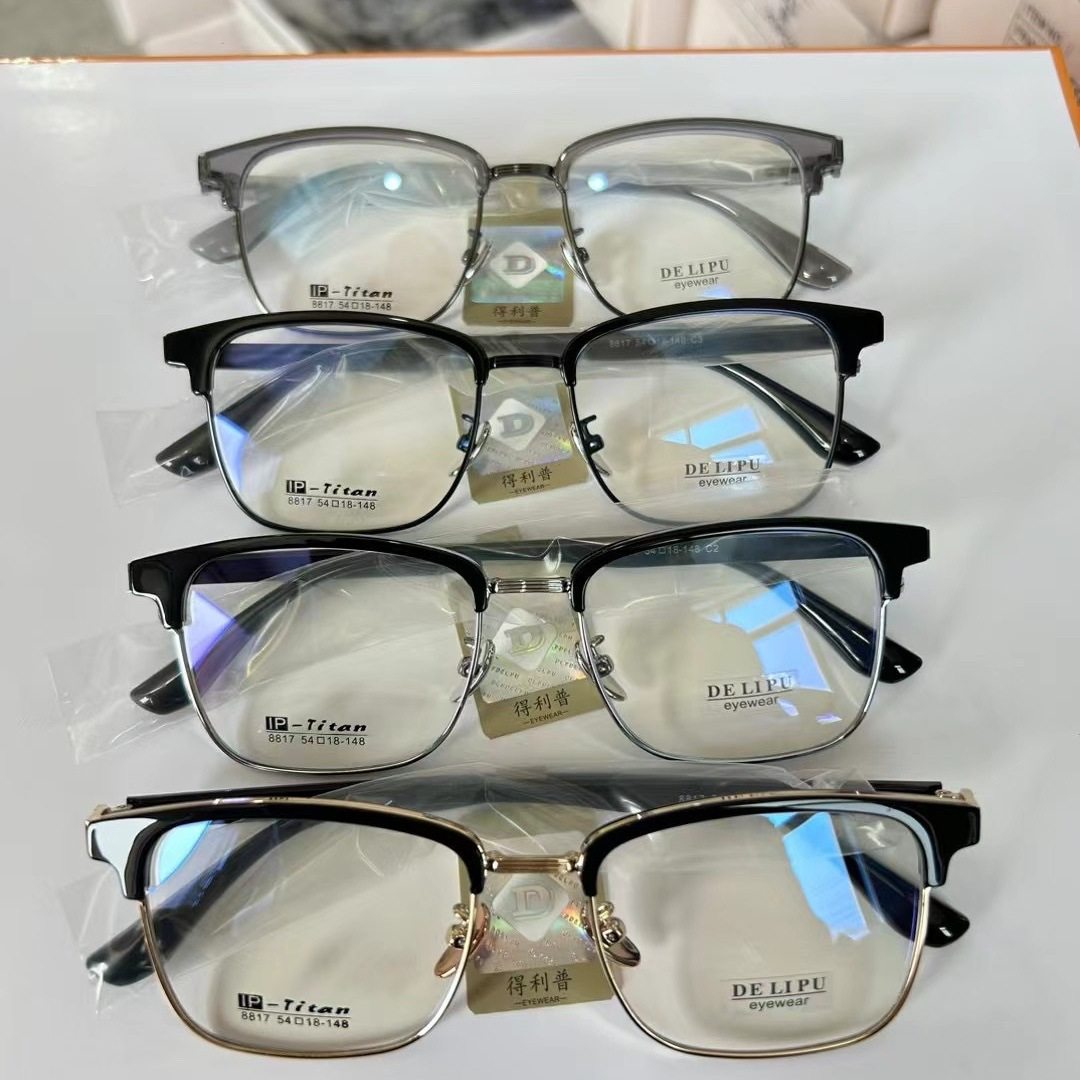 delip TR pure titanium eyebrow frame glasses frame retro eyebrow frame business glasses titanium frame men's business frame