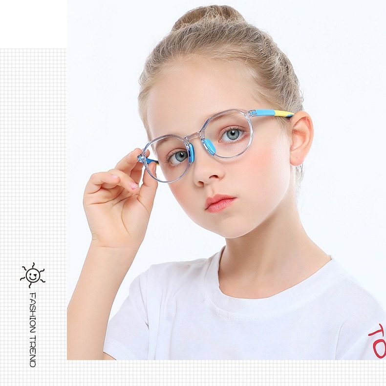 2231 Flat Glasses Tr90 Frame Kidsren's Glasses Men's and Women's Flat Glasses Round Trendy Goggles Kidsren's Eye Frame