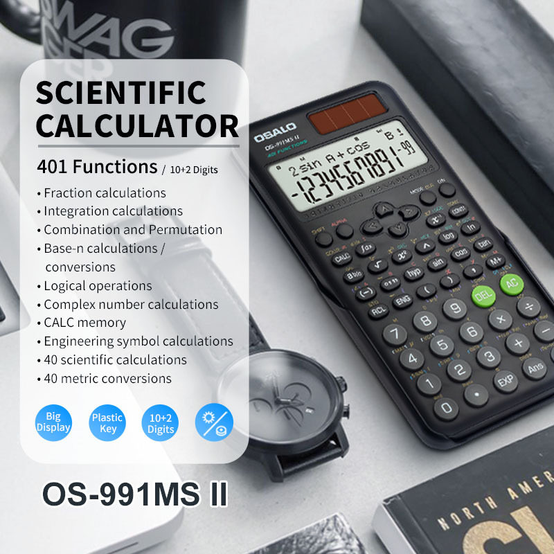 991MS函数计算器401种功能双行显示方程式学生计算机批发多功能