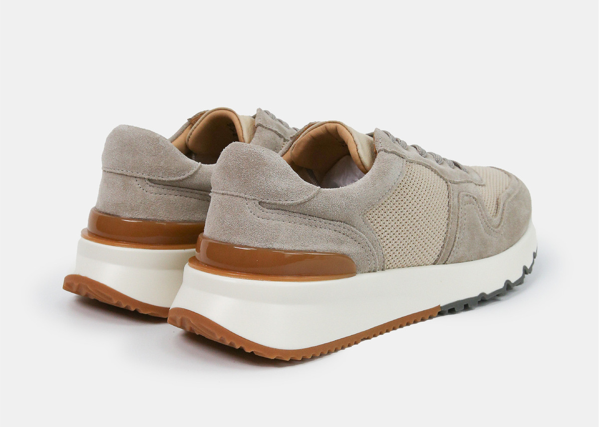 Giày thể thao nam da thật thoáng khí đế dày phong cách retro — Màu kaki
