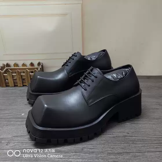 B Bajia men's classic leather thick-soled men's leather shoes increased men's leather catwalk fashion shoes wholesale Guangzhou goods