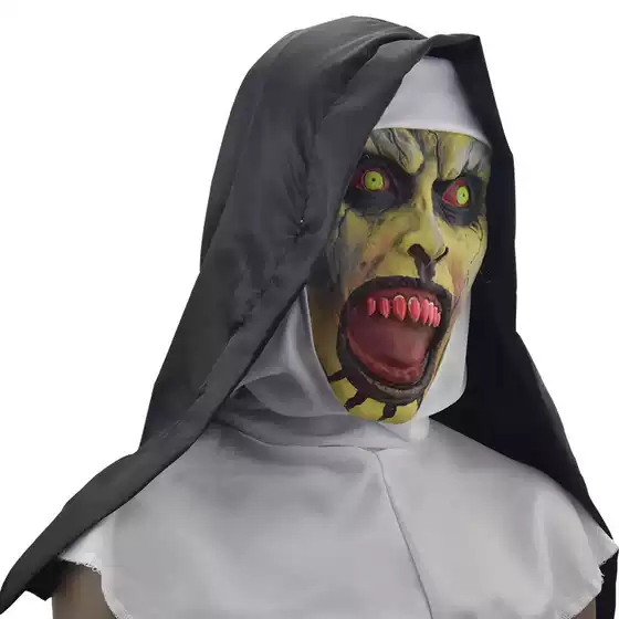 Halloween Nun Mask Horror Scary Headgear Conjuring 2 Thriller Female Ghost Full Face Party Dress Up Mask