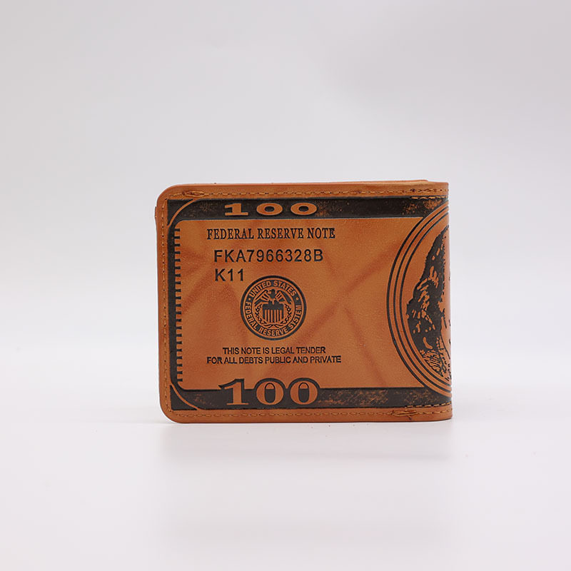 Factory Direct Sales Amazon Us Money Bag $100 Popular Coin Purse European and American Men's Pu Retro Wallet