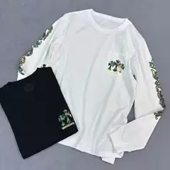 [Exclusive Authentic Edition] Chloé Camo Horsebit Print White Unisex Long-Sleeve T-Shirt
