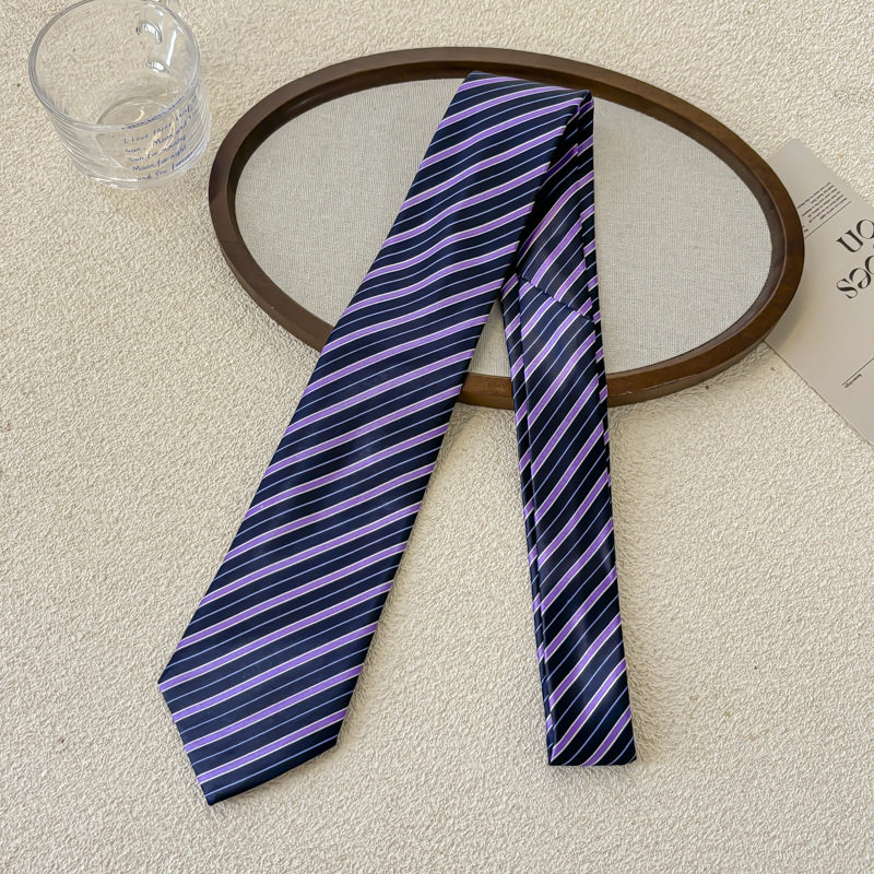 パープルツイルブラックネクタイ - 約154cm