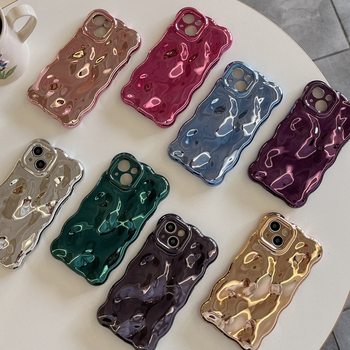 Solid Color Bubble Case Suitable for iPhone 16 Pro Max Phone Case, Apple 17 New Model 14/13 Electroplated High-End Feel