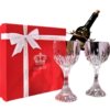 Striped carved crystal glass wine glass small capacity wine couple's pair Cup wedding toast Cup gift box