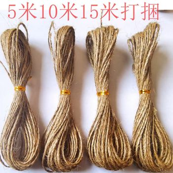 Jingmu Hemp Rope DIY High-Quality Handmade Rope Natural Thick and Thin Hemp Rope Craft Decorations Tag Binding Rope Wholesale