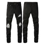 Бренд Tide high street, мужские приталенные американские рваные джинсы с серебряной нашивкой, европейские и американские джинсы, мужские брюки feet 877
