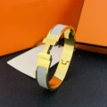 Size 19 wide version 12mm gold + smoky white bracelet with logo h