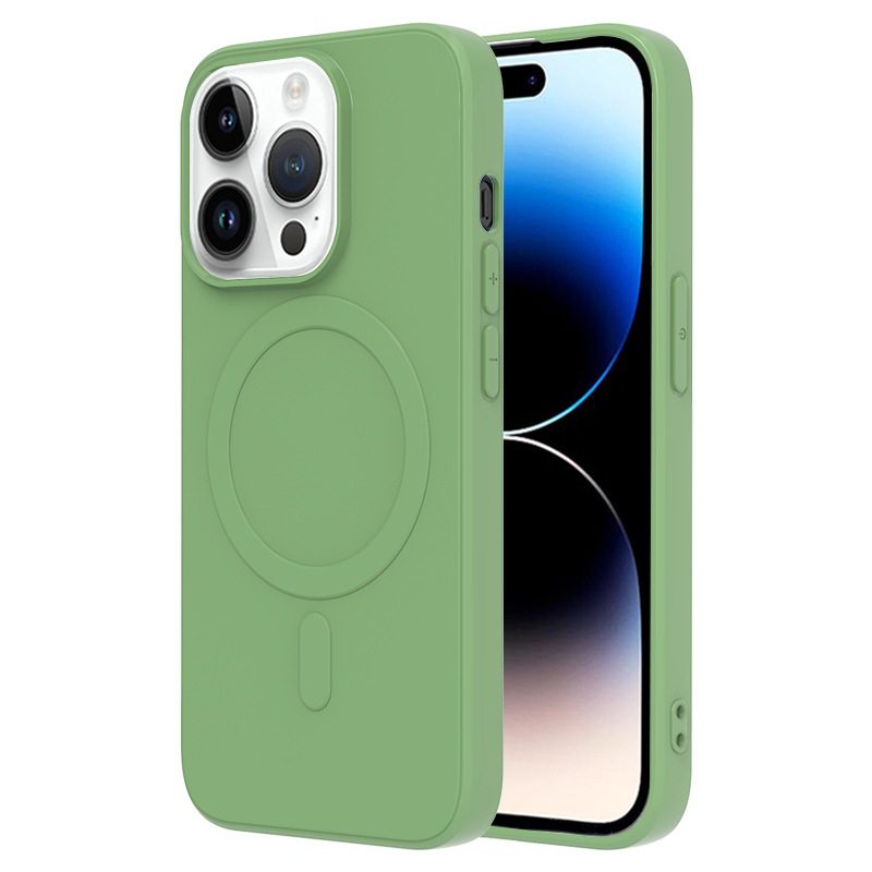 Suitable for Apple Iphone17 Mobile Phone Case Ip16Promax Straight Edge Ip15 Anti-Liquid Magnetic Ring Protective Cover