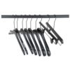 Black solid wood hanger wholesale clothing store women's special clothes hanging seamless clothes hanging adult wooden pants rack lettering