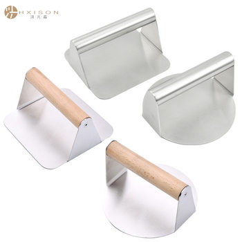304 stainless steel square meat press manual meat press round hamburger meat press kitchen tool meat press plate