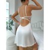 Foreign Trade European and American Sexy Lingerie Lace Embroidery See-Through Temptation Sexy Camisole Women's Nightdress and Panties Two-Piece Set